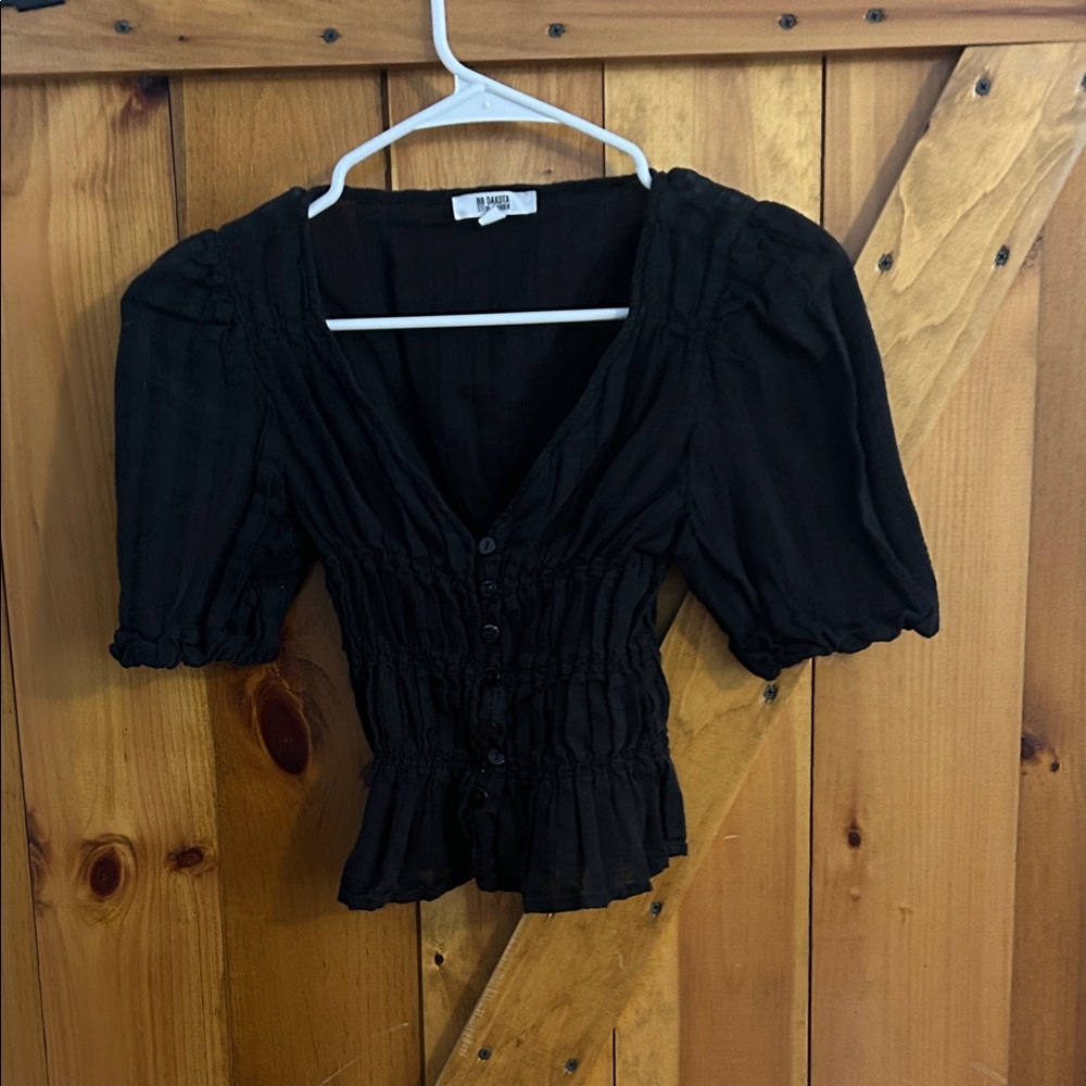 Wild Fable Black Smocked Blouse
